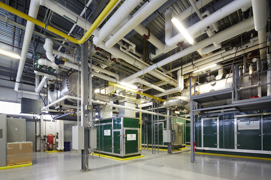 Inside the CHP facility of the Burrstone Energy Center